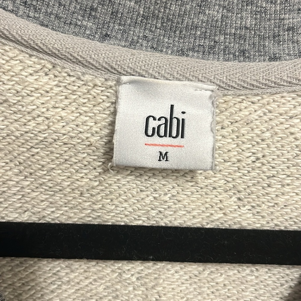 Cabi Brand Fusion Cropped V-Neck Sweatshirt - Med - Picture 2 of 5